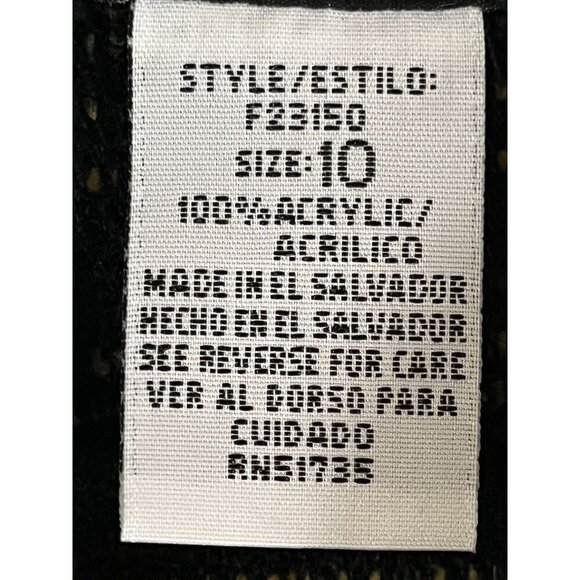 Sag Harbor Striped Jacket 10 Black Western Boho Artsy Textured Workwear Hippie - Picture 13 of 14